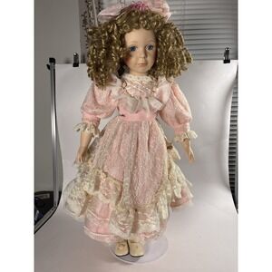 Precious Princess Porcelain Doll #1730/2500 Limited Edition Pink Lace Dress 16"